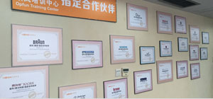 歐風(fēng)中心官方指定合作伙伴展示墻