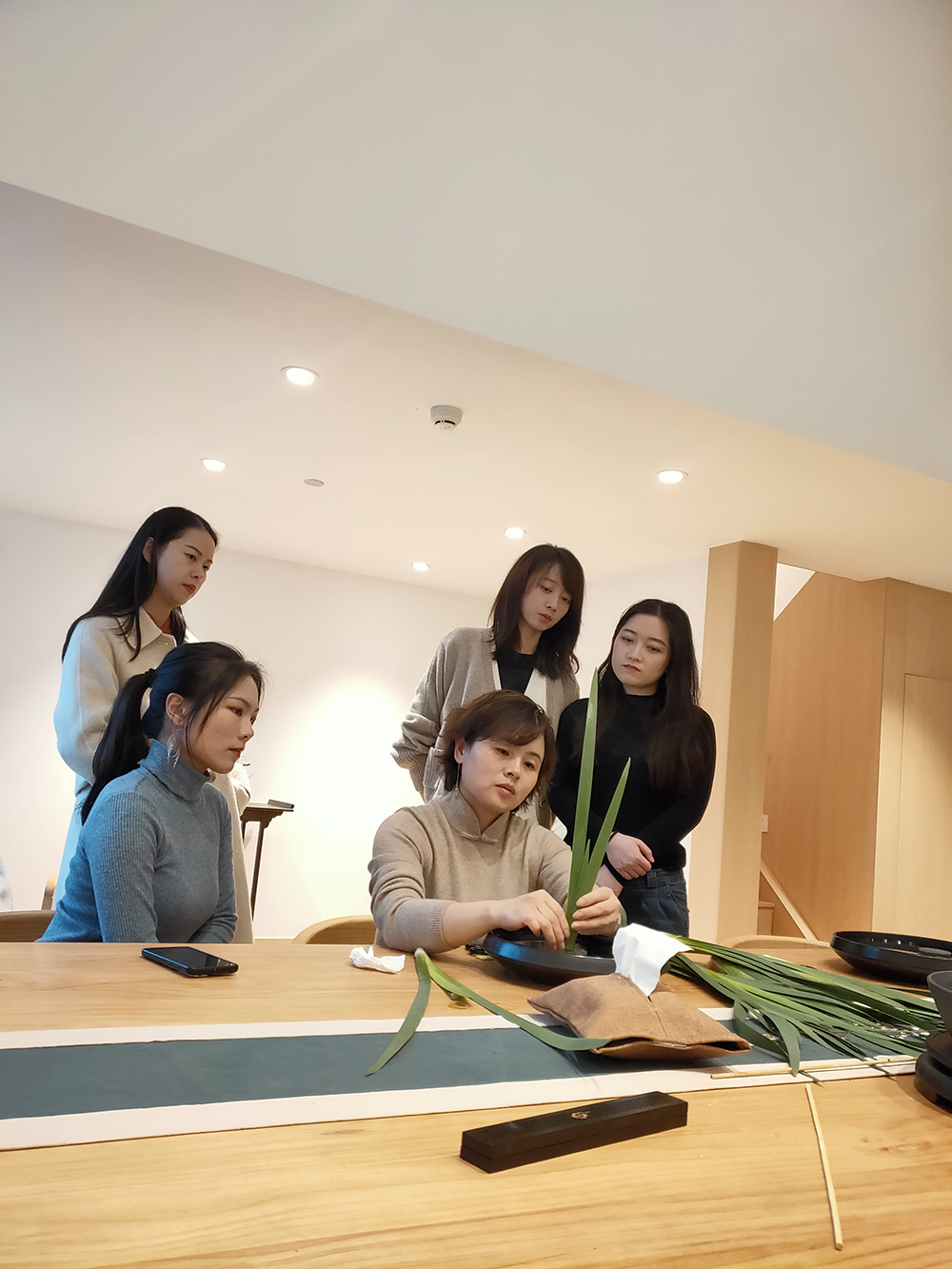 插花課教學現(xiàn)場